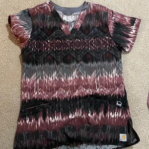 Carhartt scrub top-Black and Pink Pattern